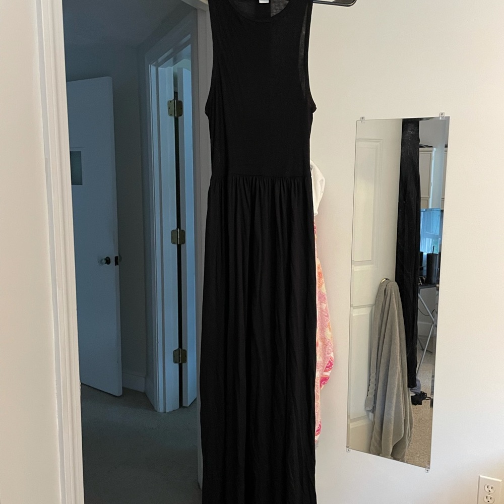 Black maxi dress with slits on the sides